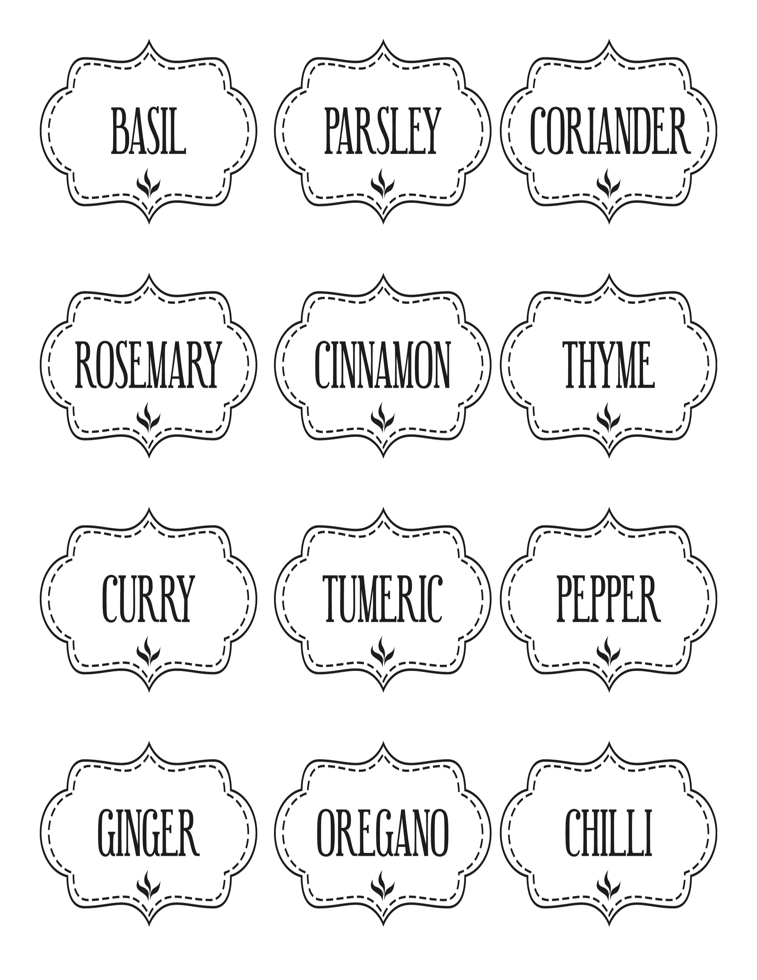 Free Printable Kitchen Spice Labels … | Labels | Spice… - Free Printable Spice Labels