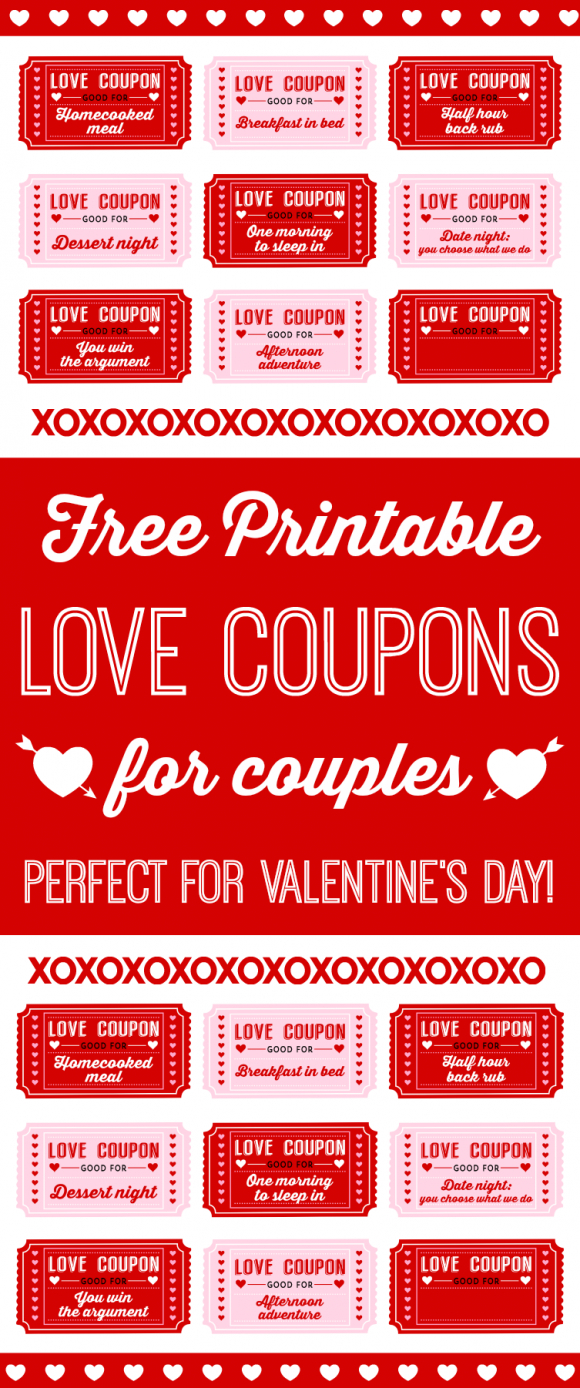 Free Printable Love Coupons For Couples On Valentine&amp;#039;s Day - Free Printable Coupons For Husband