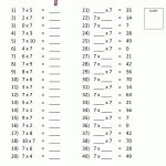 Free Printable Math Sheets 7 Times Table Test 1 | Korrutustabel   Free Printable 3Rd Grade Worksheets