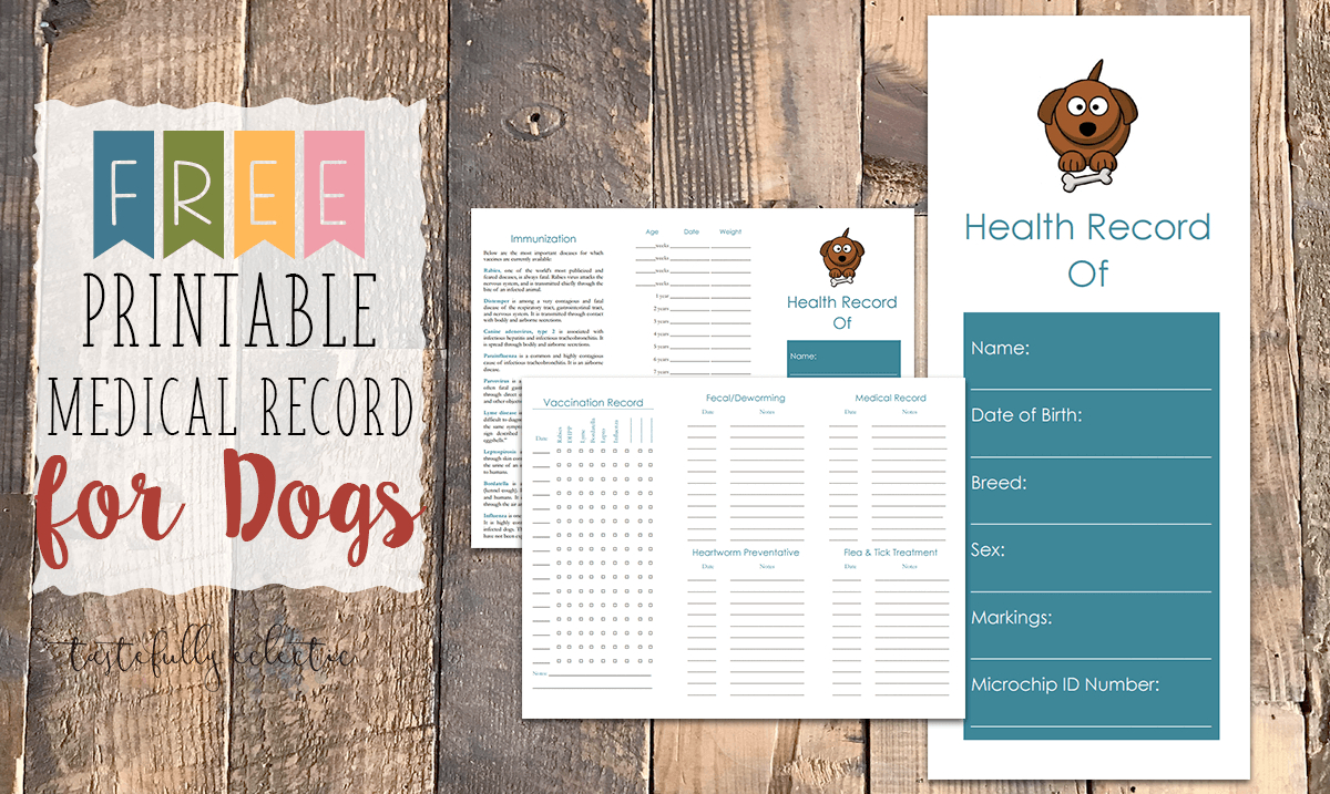 Free Printable Medical Record For Dogs - Tastefully Eclectic - Free Printable Dog Shot Records