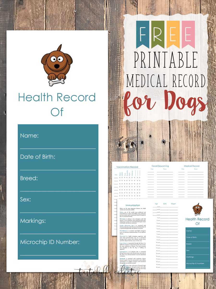 Free Printable Medical Record For Dogs - Tastefully Eclectic - Free Printable Dog Shot Records