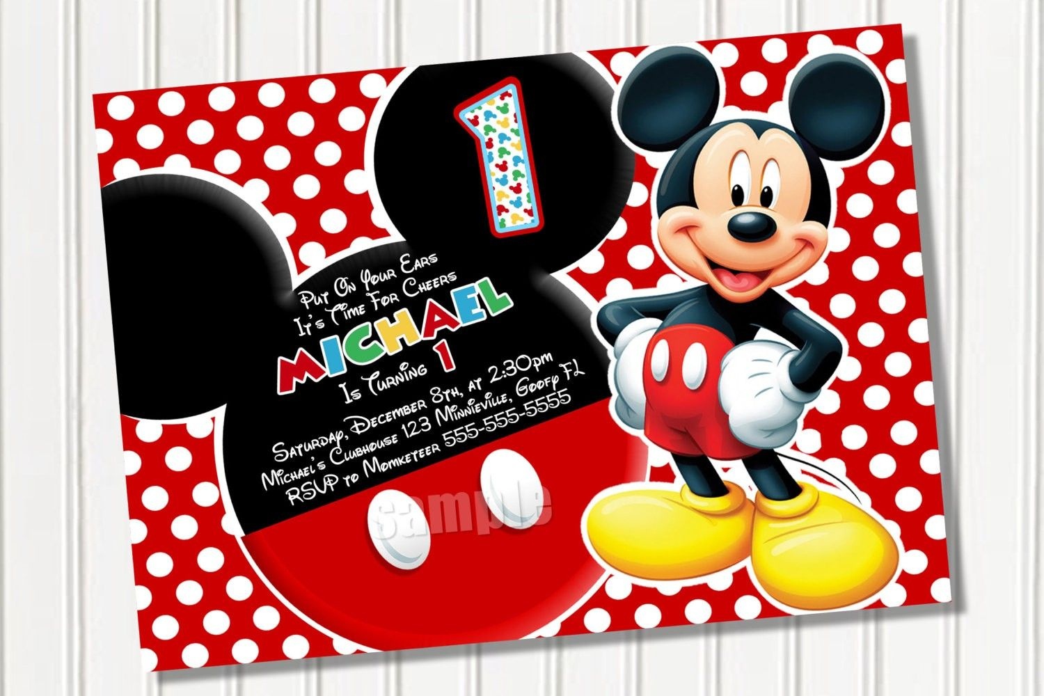 Free Printable Mickey Mouse 1St Birthday Party Invitations | Israel - Free Printable Mickey Mouse 1St Birthday Invitations