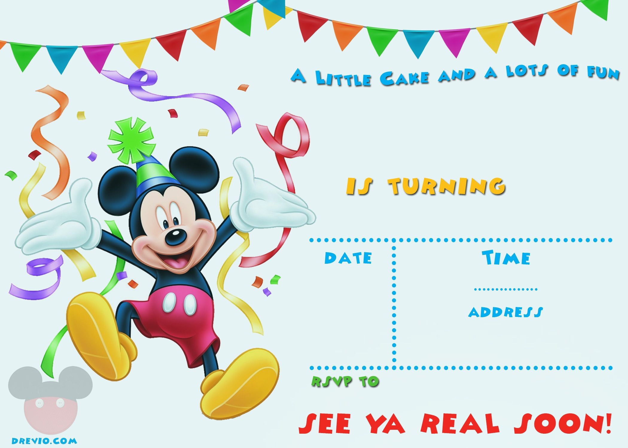 Free Printable Mickey Mouse Party Invitation Template | Free - Free Printable Mickey Mouse 1St Birthday Invitations