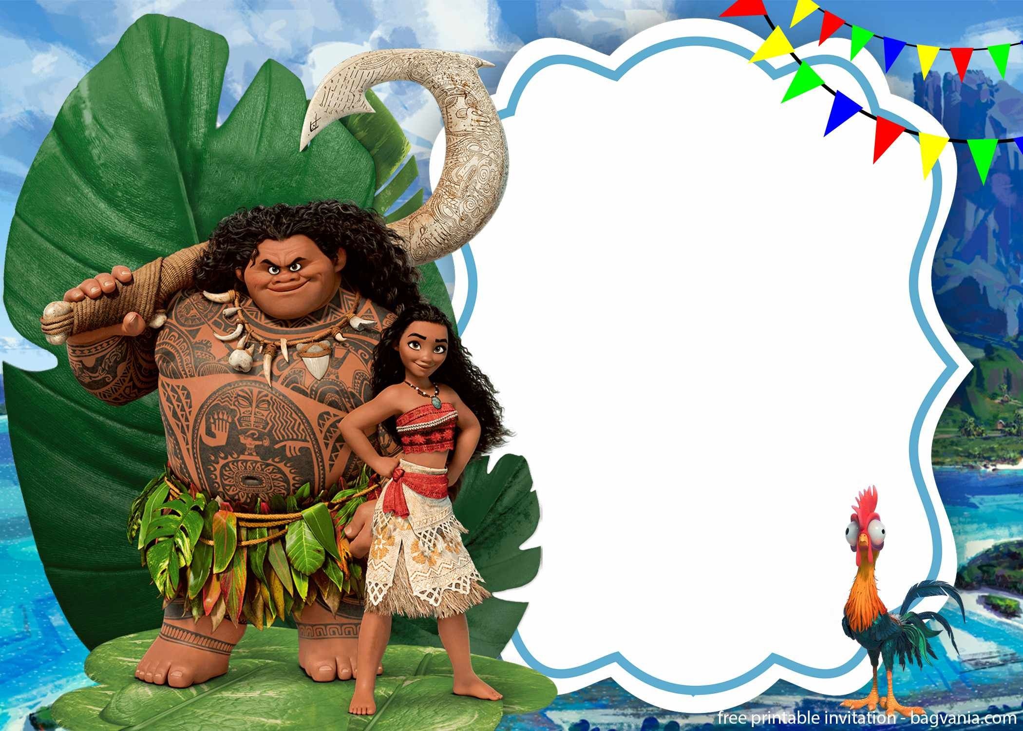 Free Printable Moana Birthday Invitation Template | Bagvania - Free Printable Moana Birthday Cards