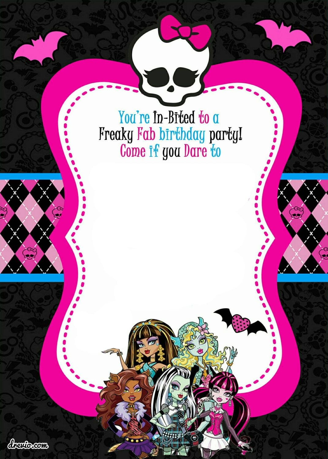 Free Printable Monster High Birthday Invitations | Monster High - Monster High Cupcake Toppers Printable Free