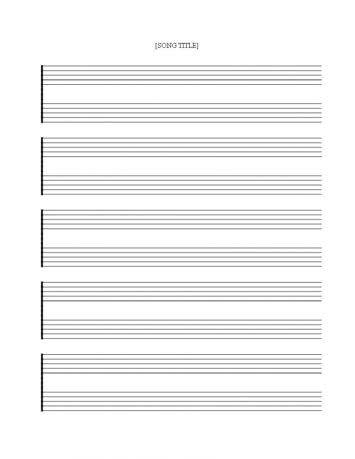 Free Printable Blank Music Staff Paper