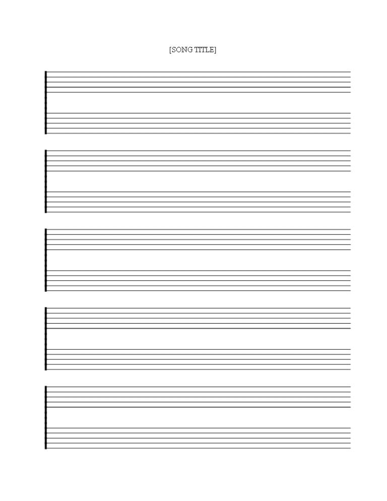 Free Printable Music Staff Sheet 5 Double Lines Download This Free Free Printable Grand 5137
