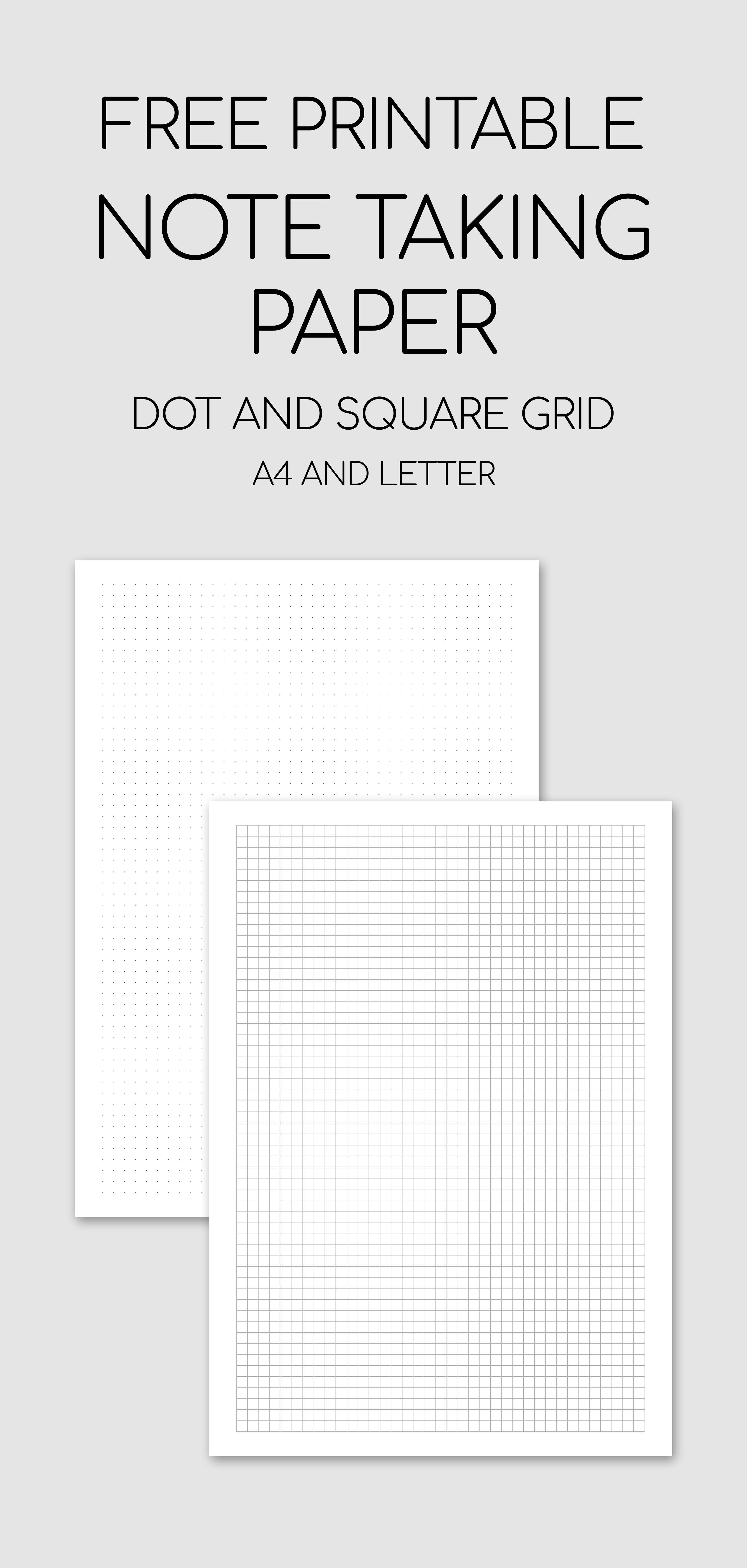 Free Printable Note Taking Paper - Dot And Square Grid #free - Free Printable Square Dot Paper