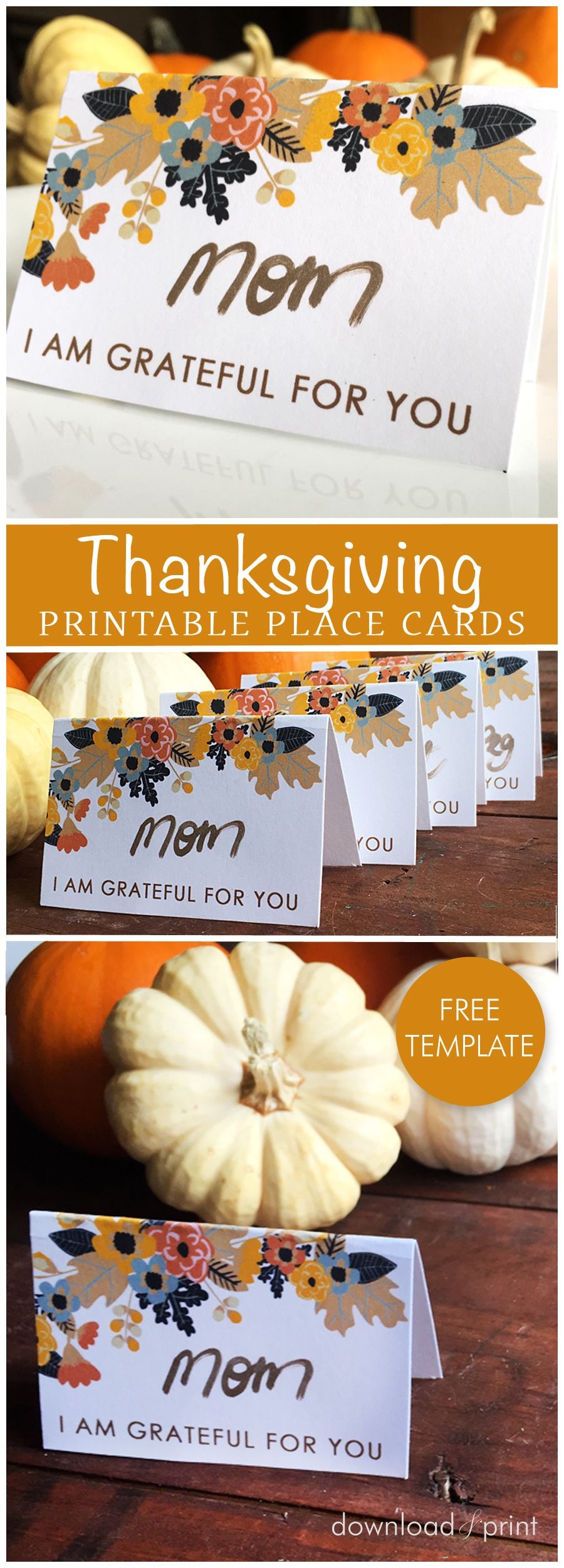 Free Printable Place Card Template, Perfect For Your Thanksgiving - Free Printable Thanksgiving Place Cards