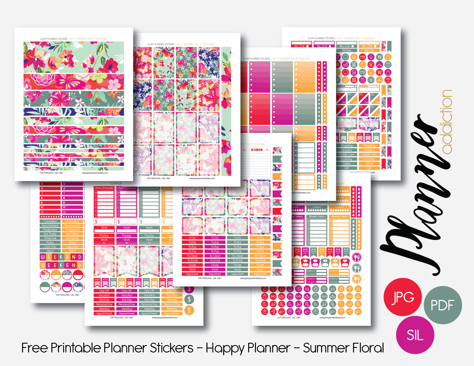 Free Printable Planner Stickers – Planner Addiction - Free Printable Stickers