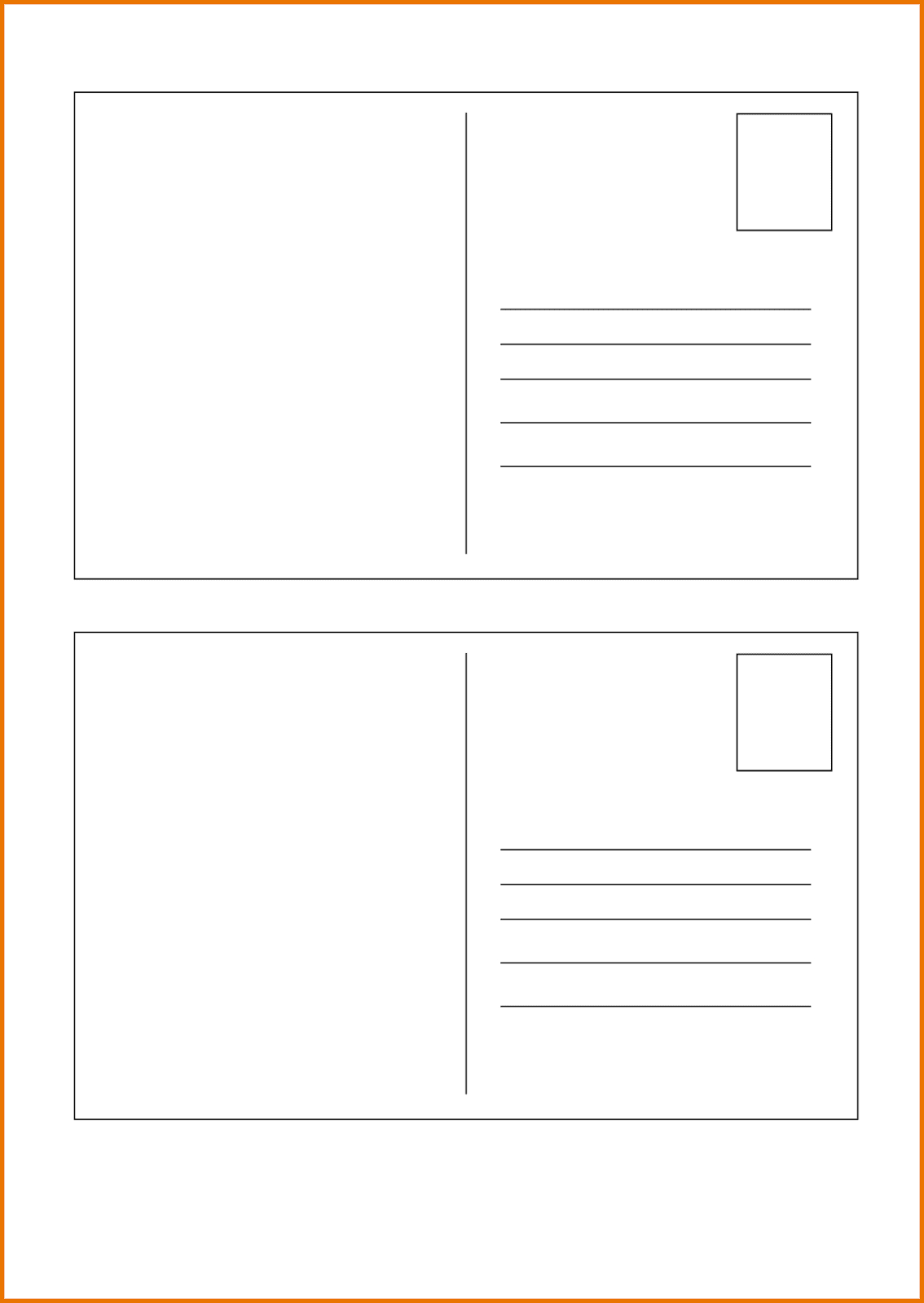 Free Printable Postcard Templates - Free Printable Postcard Template