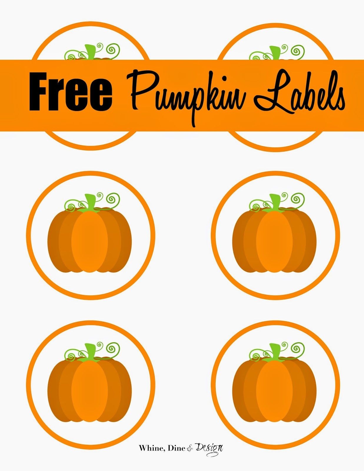 Free Printable Pumpkin Labels/cupcake Toppers | Craft Ideas/diy In - Free Printable Pumpkin Gift Tags