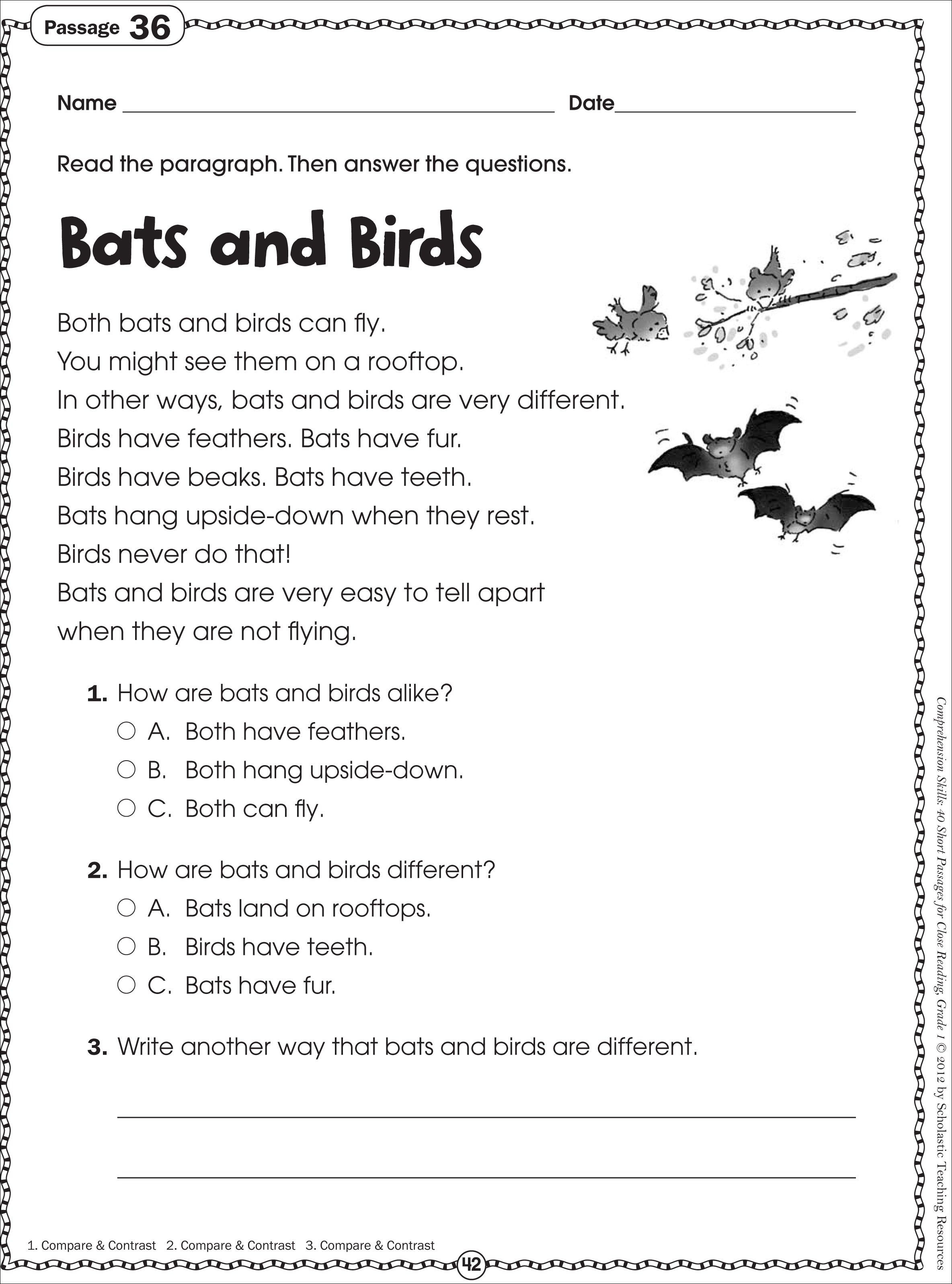 Free Printable Reading Comprehension Worksheets For Kindergarten - Free Printable Leveled Readers For Kindergarten