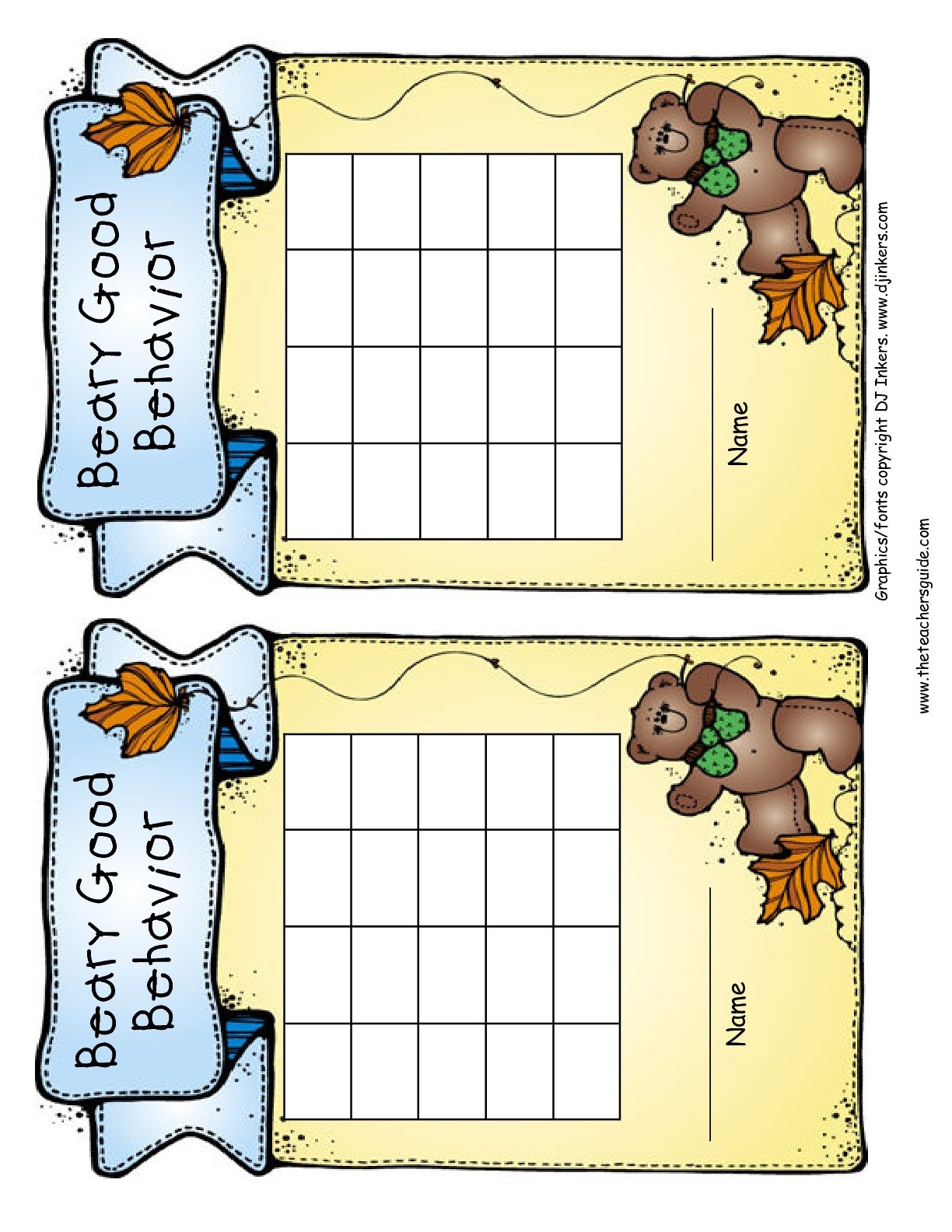 Free Printable Mini Incentive Charts