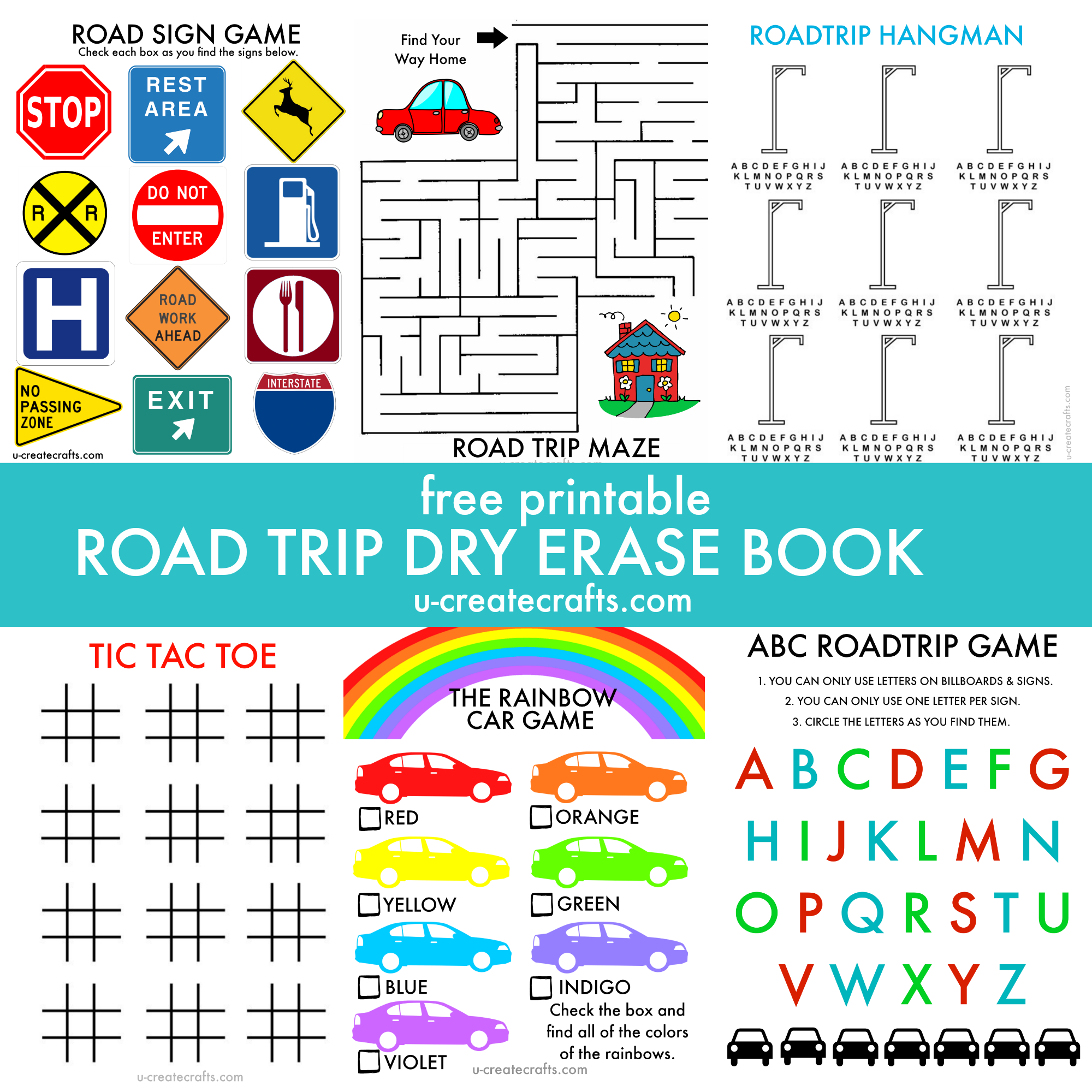 Free Printable Road Trip Book - Free Printable Hangman Game