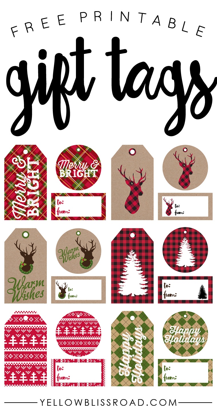 Free Printable Rustic And Plaid Gift Tags - Yellow Bliss Road - Free Printable Gift Tags