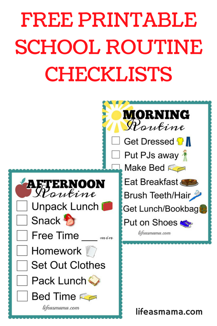 Free Printable School Routine Checklists | Printables | School - Get Out Of Homework Free Pass Printable