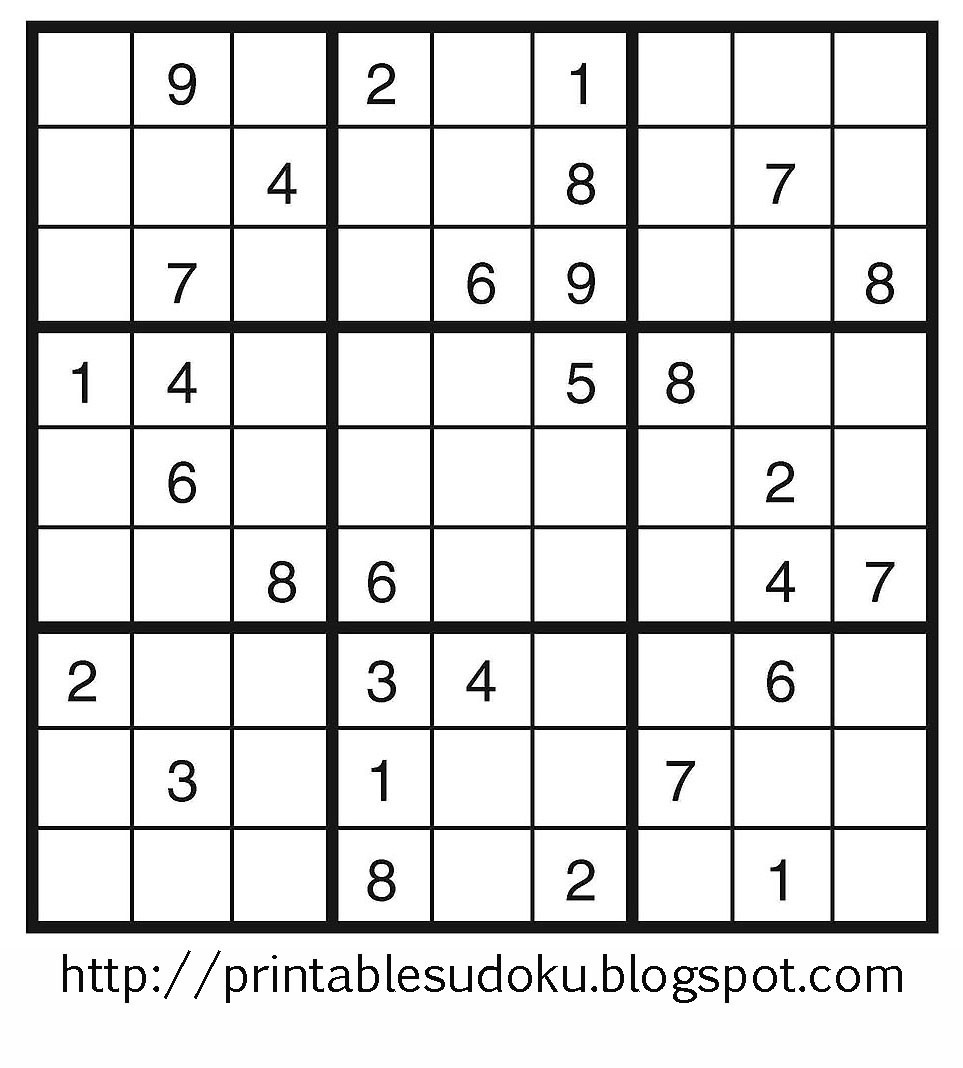 free daily printable sudoku puzzles