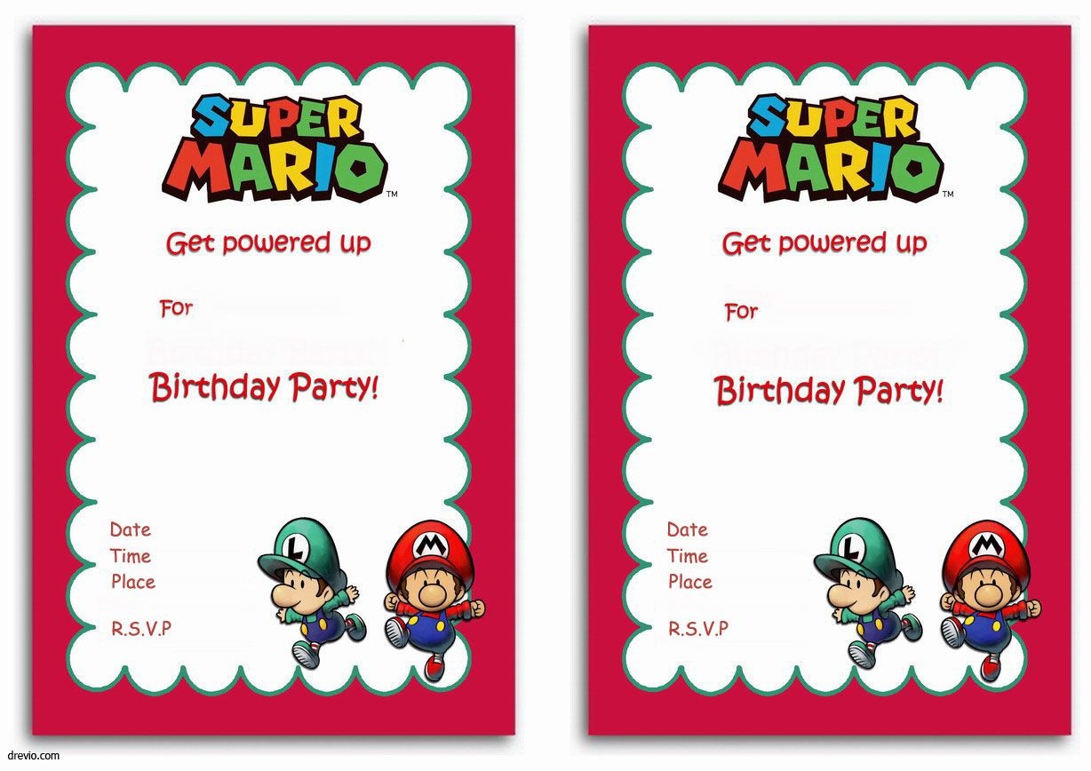 Free Printable Super Mario Bros Invitation Template | Mario Bros - Free Printable Super Mario Bros Invitations