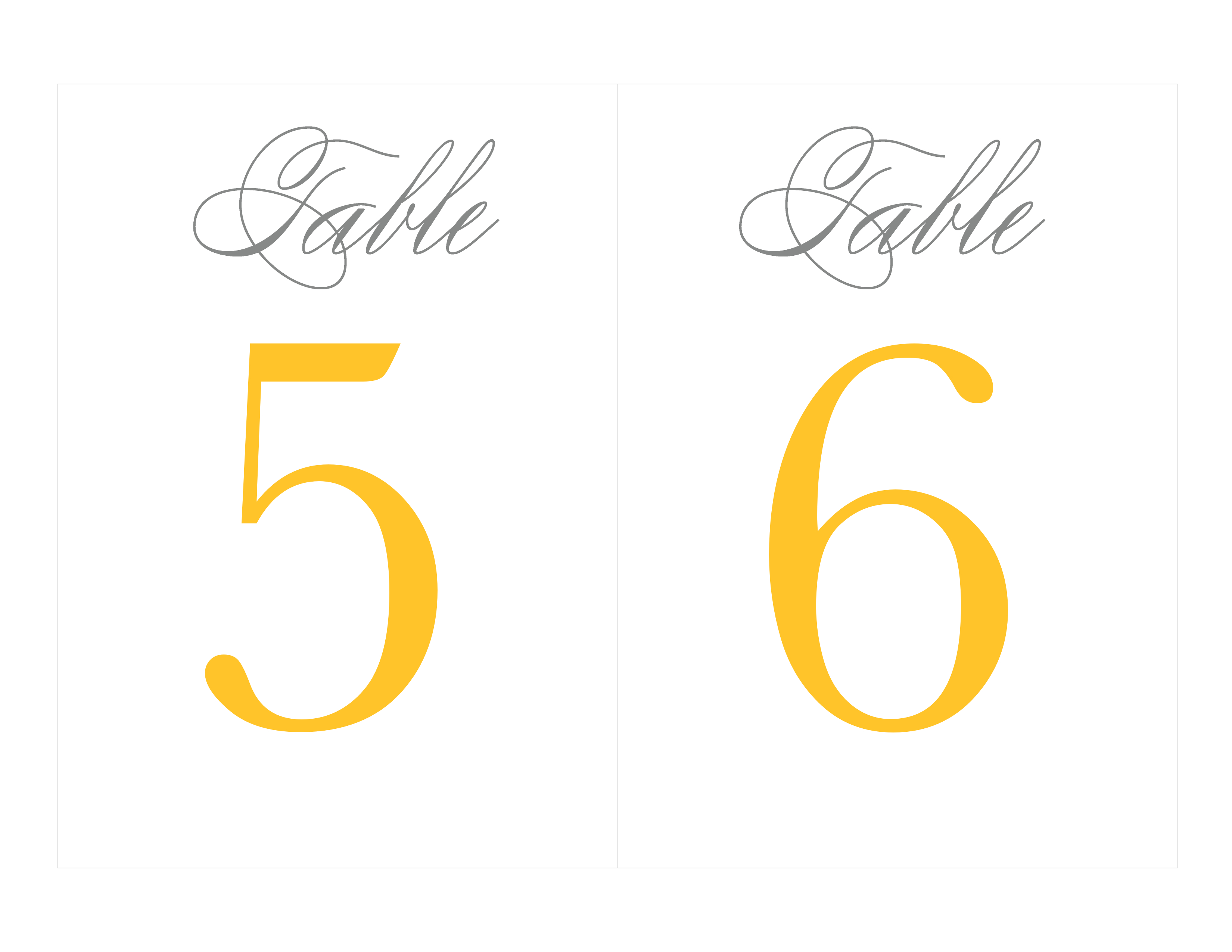 Free Printable Table Numbers | Wedding Ideas - Grey &amp;amp; Yellow - Free Printable Table Numbers