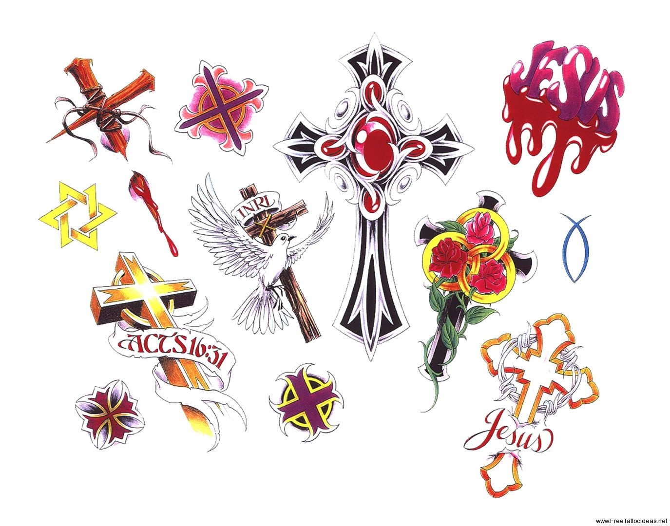 Free Printable Tattoo Flash | Cross Tattoos Designs - Free Cross - Free Printable Cross Tattoo Designs