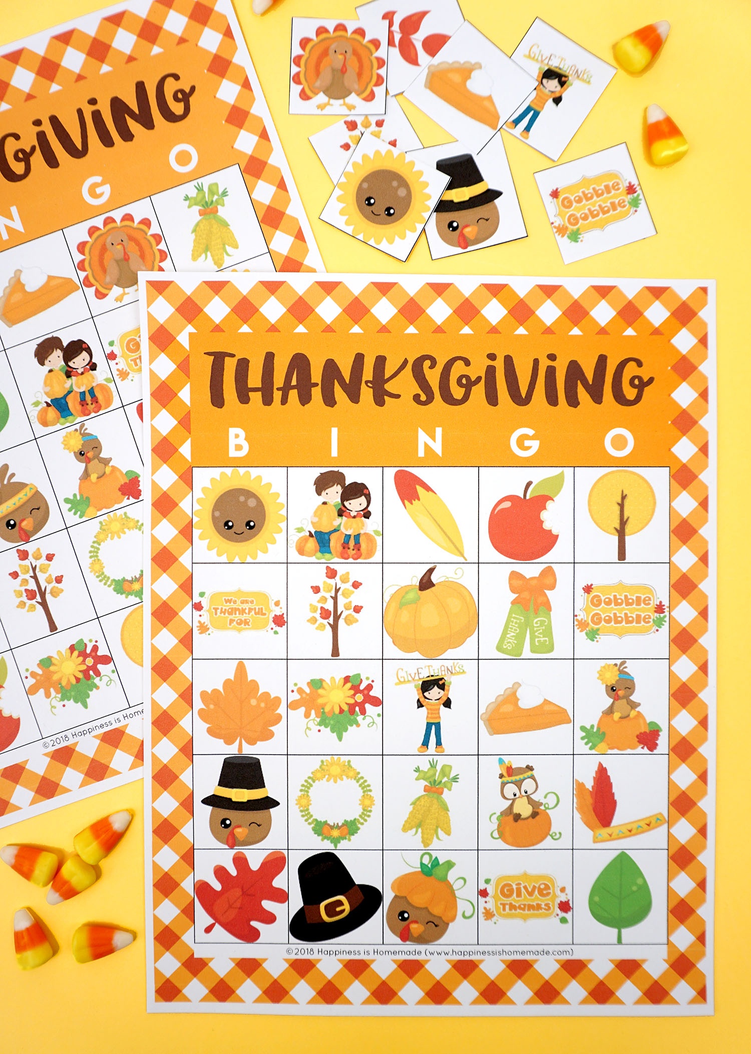 Free Printable Thanksgiving Bingo Cards - Happiness Is Homemade - Free Printable Thanksgiving Images