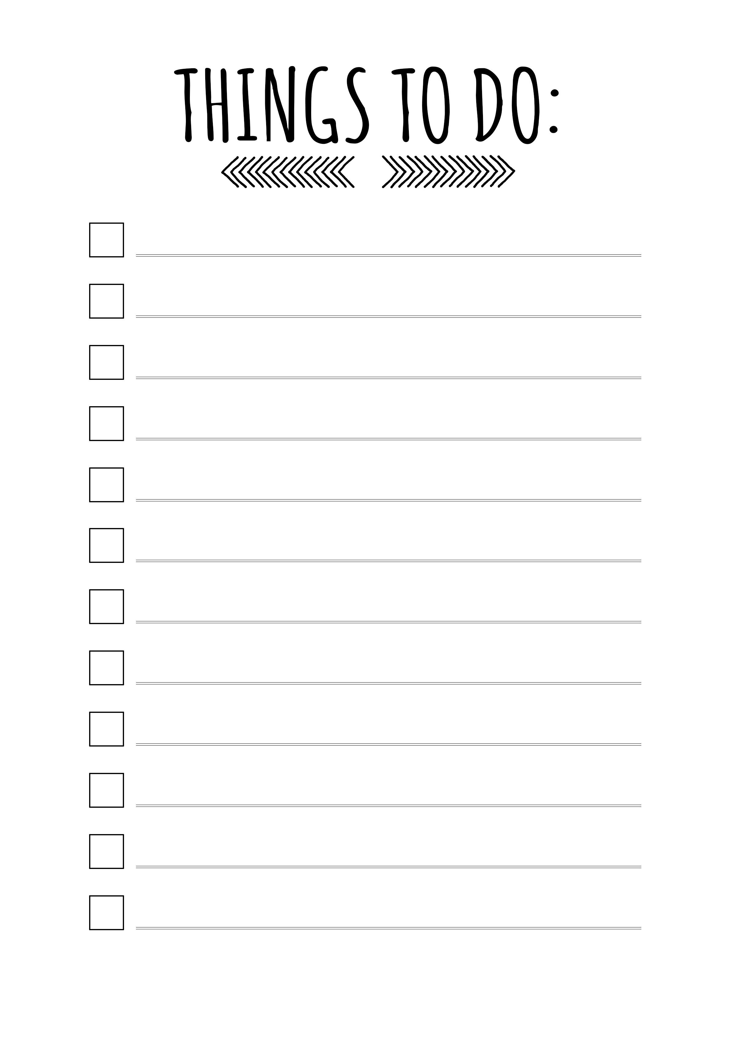 Free Printable Things To Do List - Www.vanmariel.nl | Bukket List - To Do List Free Printable