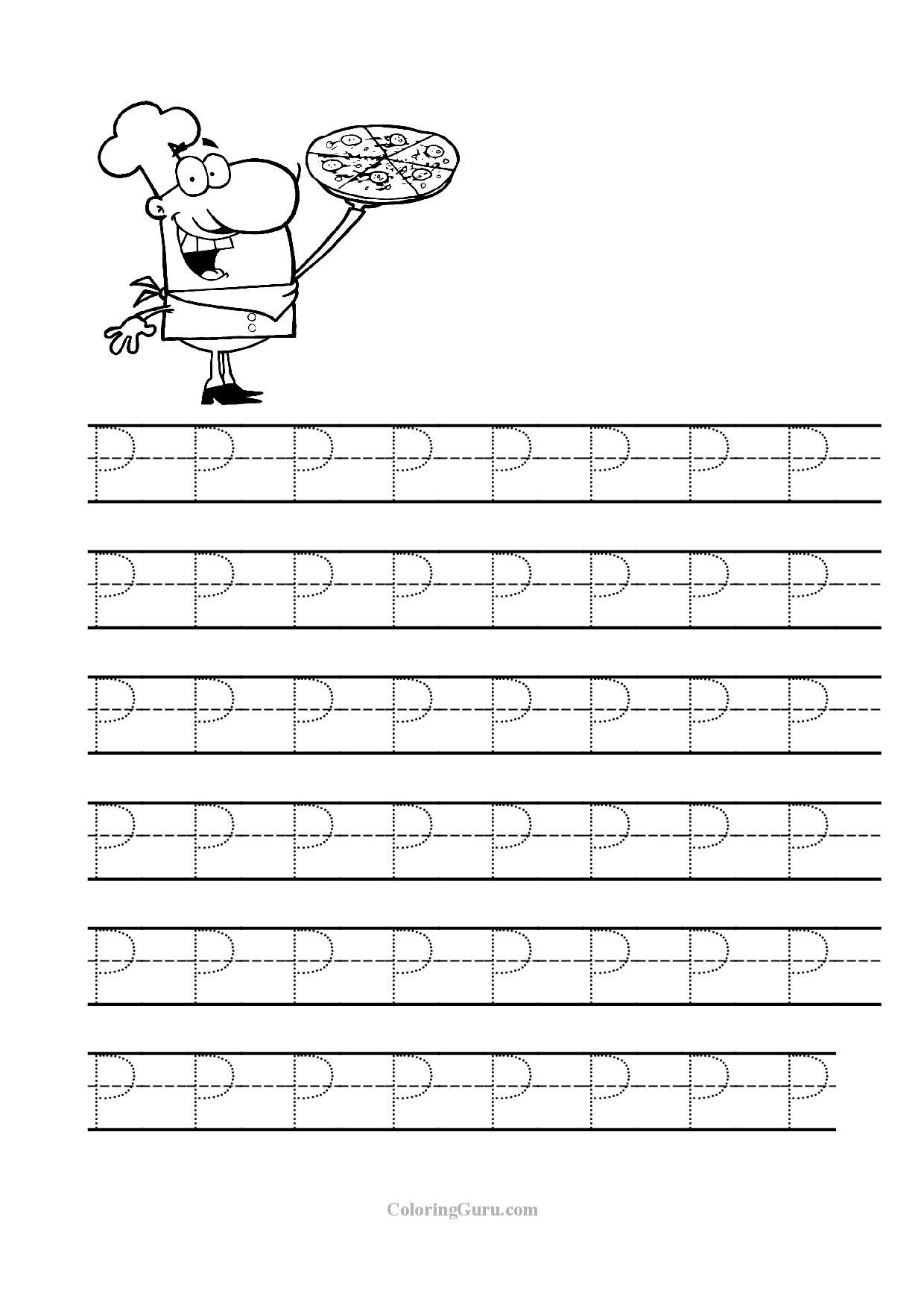 Free Printable Tracing Letter P Worksheets For Preschool | Tracing - Free Printable Preschool Worksheets Tracing Letters