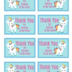 Free Printable Unicorn Party Gift Tag | Crafts | Unicorn Themed   Free Printable Thank You Tags For Birthday Favors