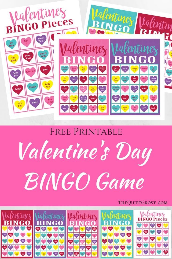 Free Printable Valentine&amp;#039;s Day Bingo Game Via @thequietgrove - Free Printable Valentines Bingo