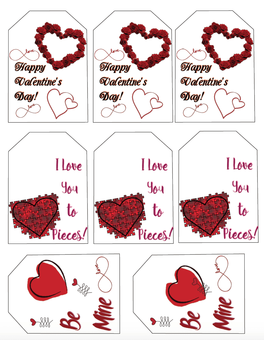 Free Printable Valentine&amp;#039;s Day Gift Tags: Multiple Designs &amp;amp; Sizes - Free Printable Valentines Day Tags