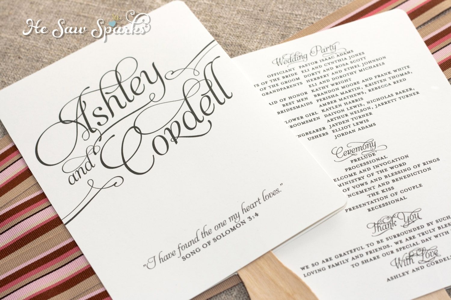 Free Printable Wedding Programs Templates | Request A Custom Order - Free Printable Fan Wedding Programs