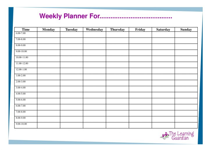 Free Printable Blank Weekly Schedule