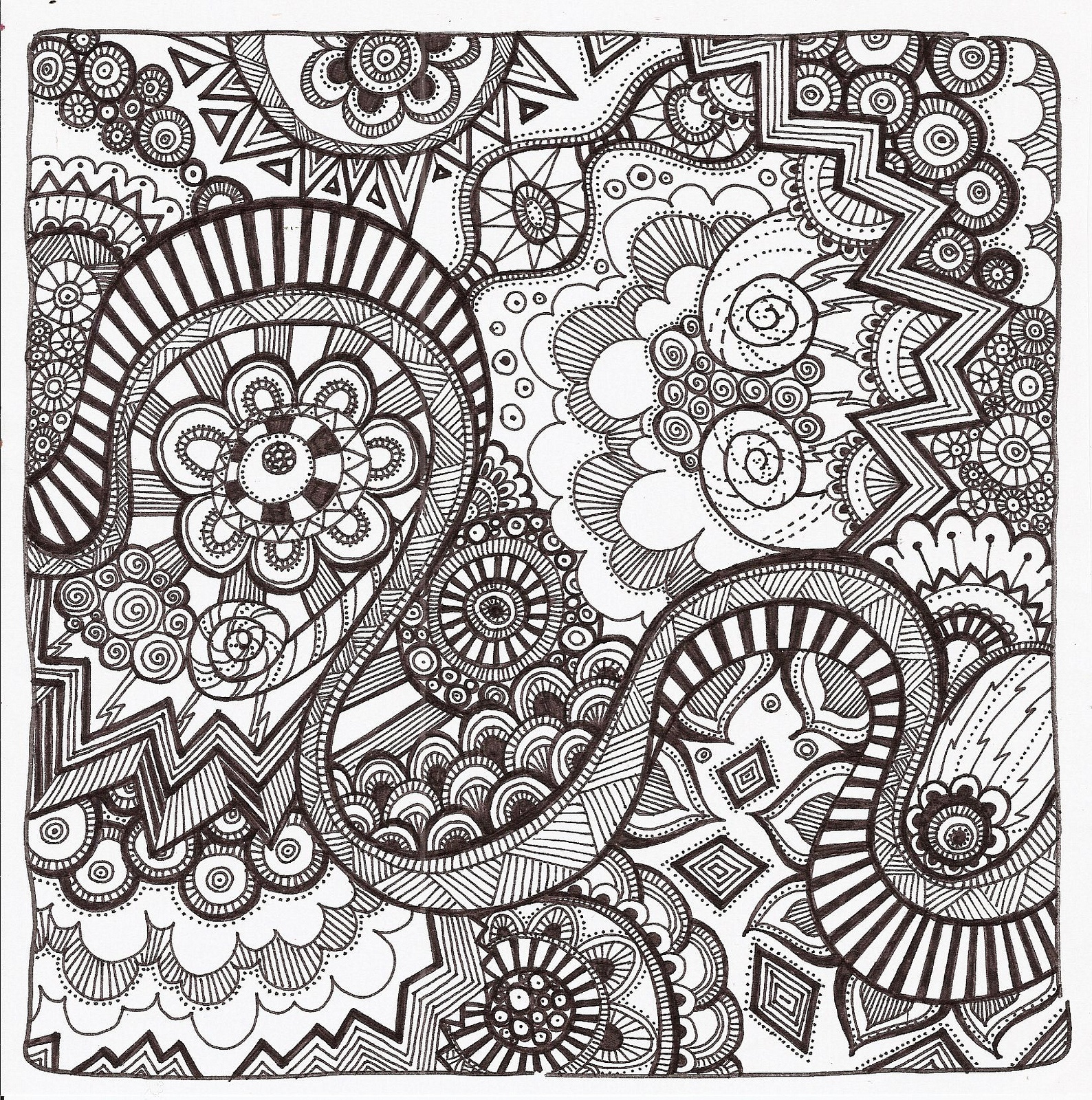 Free Printable Zentangle Coloring Pages For Adults - Free Printable Zentangle Templates