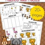 Free Printable Zoo Math Worksheets For Preschoolers   Free Printable Zoo Worksheets