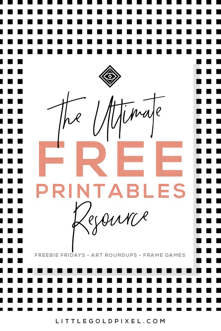 Free Printables • Free Wall Art Roundups • Little Gold Pixel - Free Black And White Printable Art