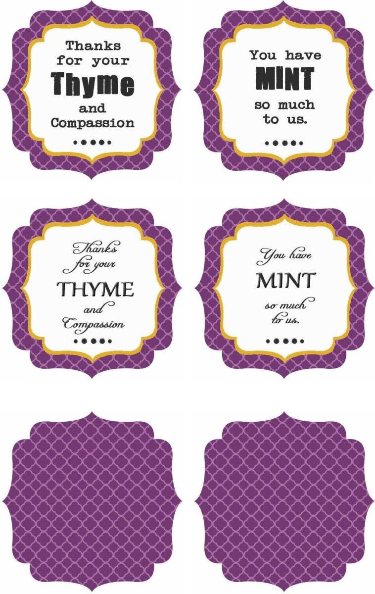 Free Printables : Thank You Labels | School Nurse | Thank You Labels - Free Printable Plant Labels