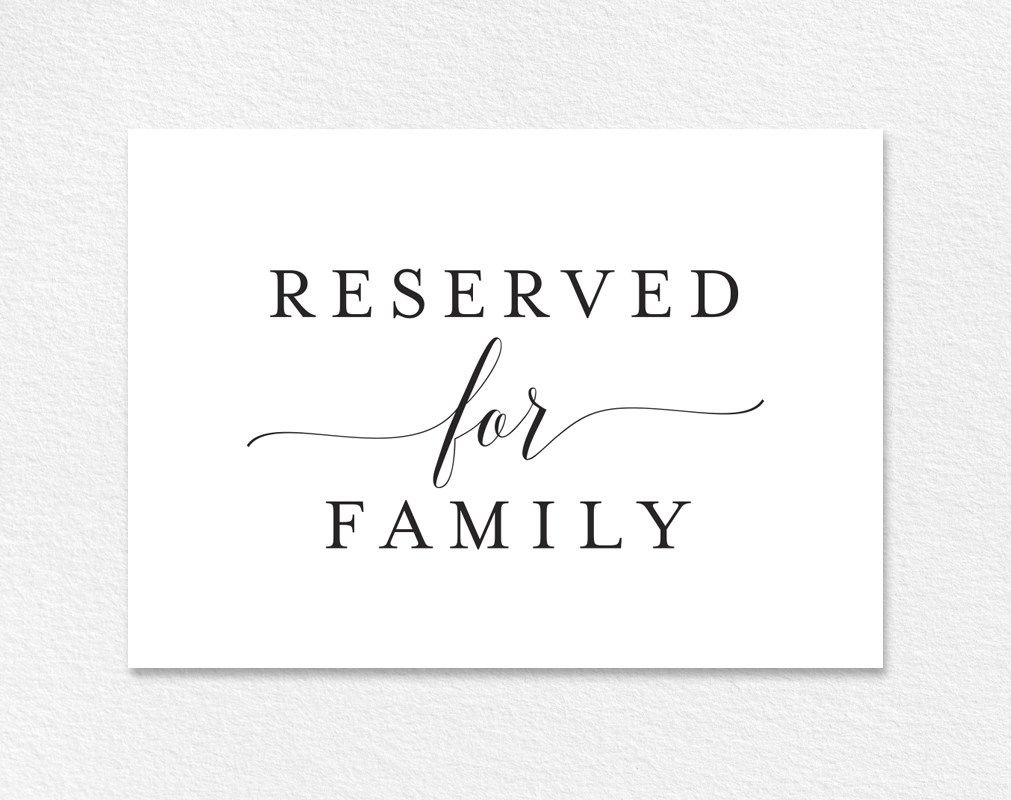 Free Reserved For Family Printable Card From | Emily | Reserved - Free Printable Reserved Table Signs