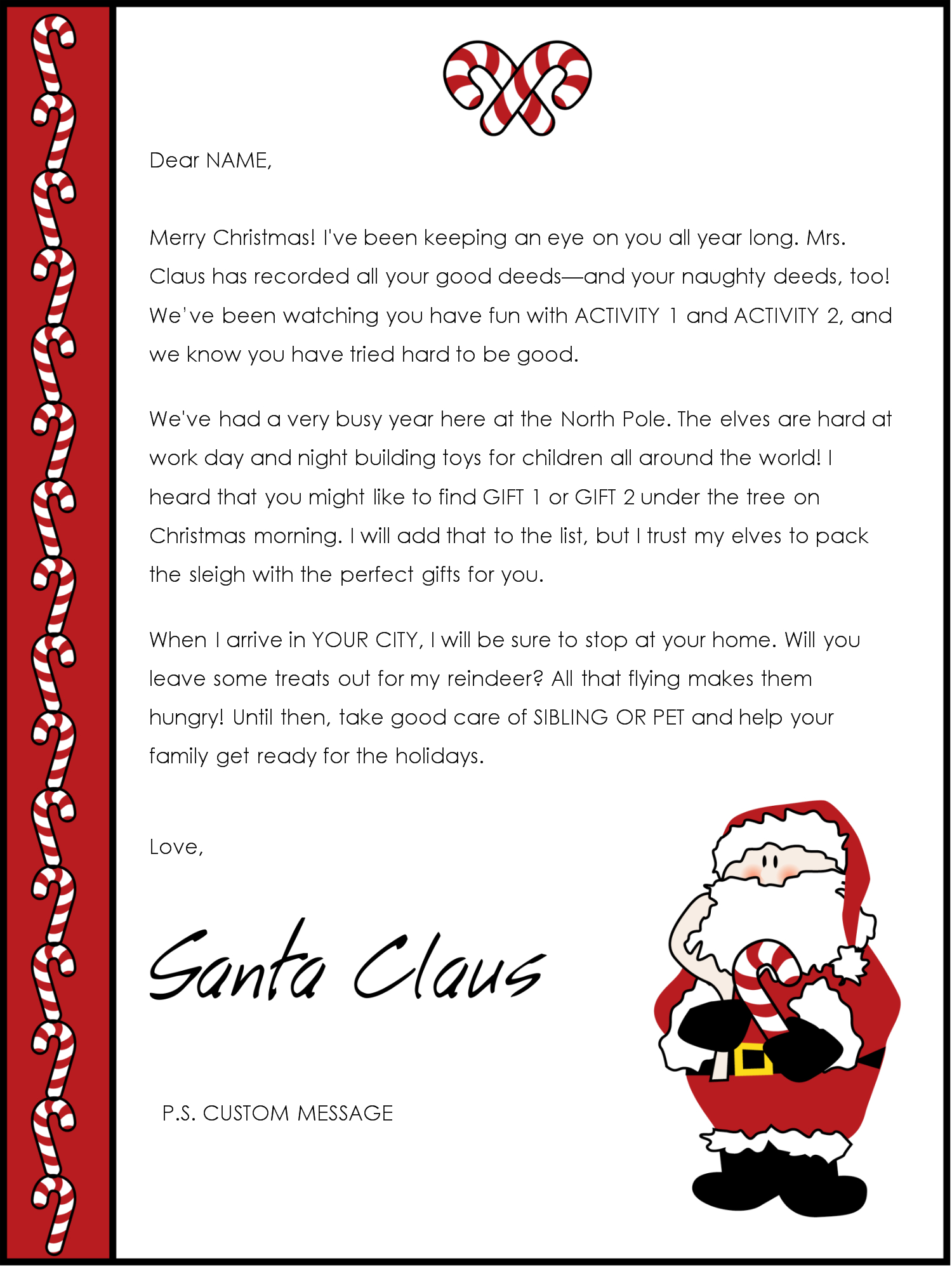 Free Santa Letter Templates Downloads | Christmas Letter From Santa - Free Printable Christmas Letters