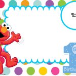 Free Sesame Street 1St Birthday Invitation Template | Plaza Sesamo   Free Printable Sesame Street Cupcake Toppers