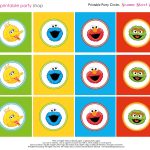 Free Sesame Street Printables | Party Circles Characters Colorblocks   Free Printable Sesame Street Cupcake Toppers