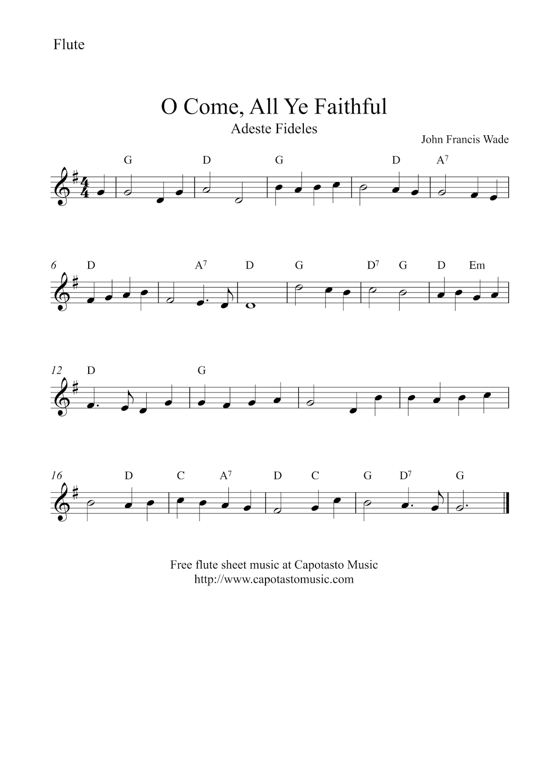 Free Sheet Music Scores: Flute Christmas | Music | Free Sheet Music - Free Printable Flute Music