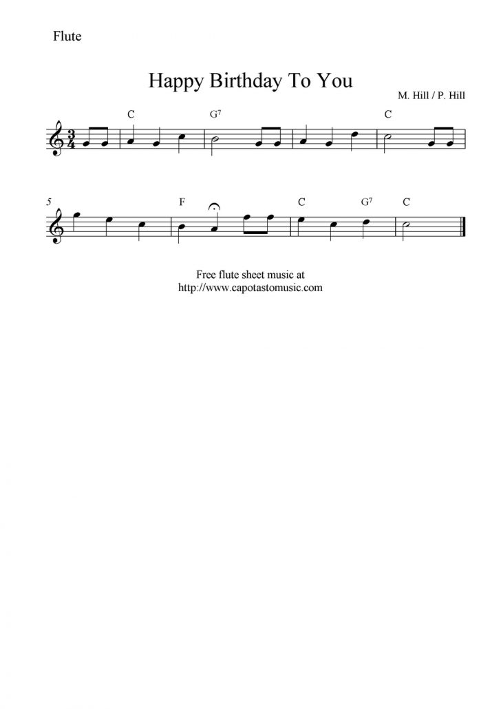 Free Printable Flute Sheet Music