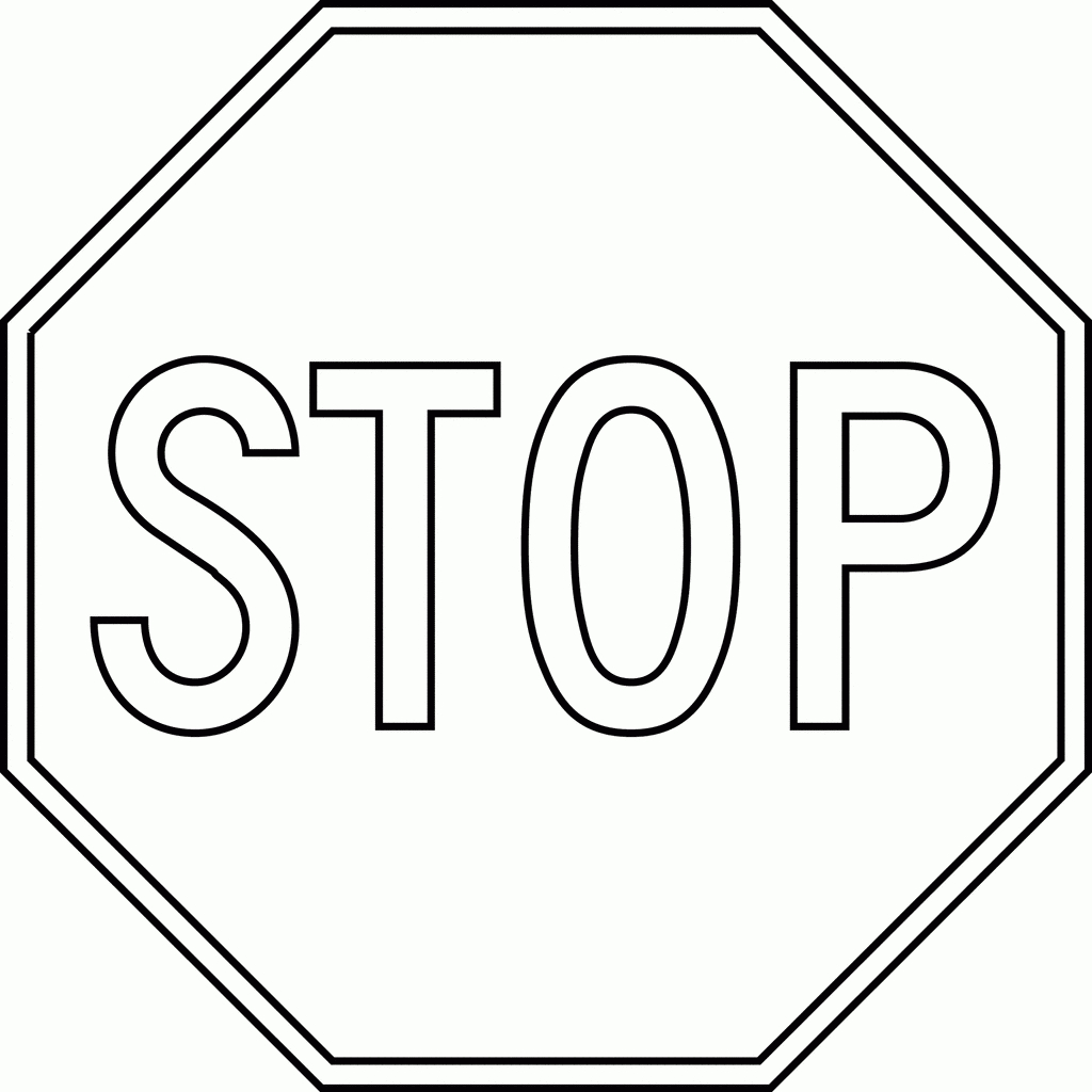 Stop Sign Coloring Sheet Printable Coloring Pages