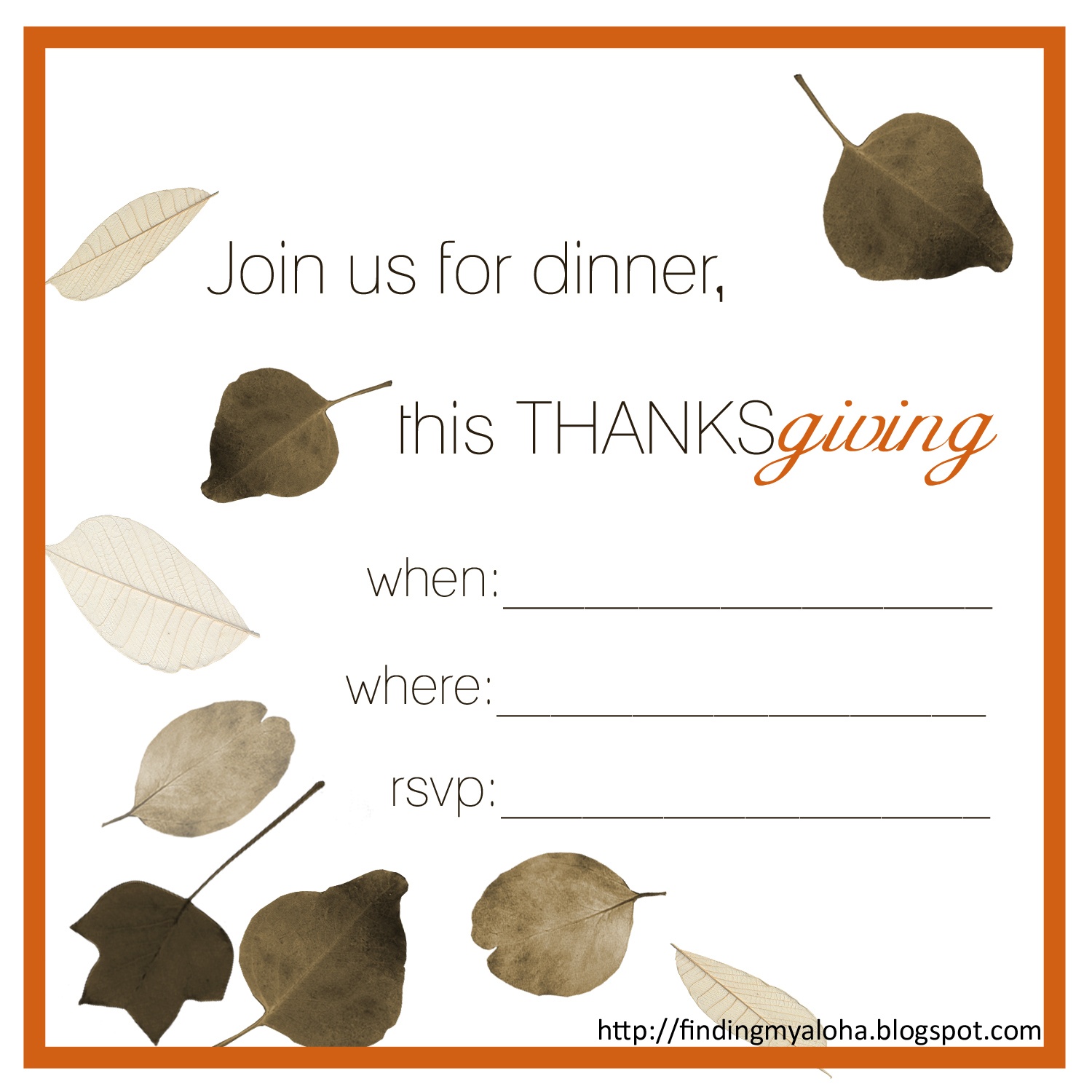 Free Thanksgiving Invitation Templates. Free Printable Thanksgiving - Free Printable Thanksgiving Invitation Templates