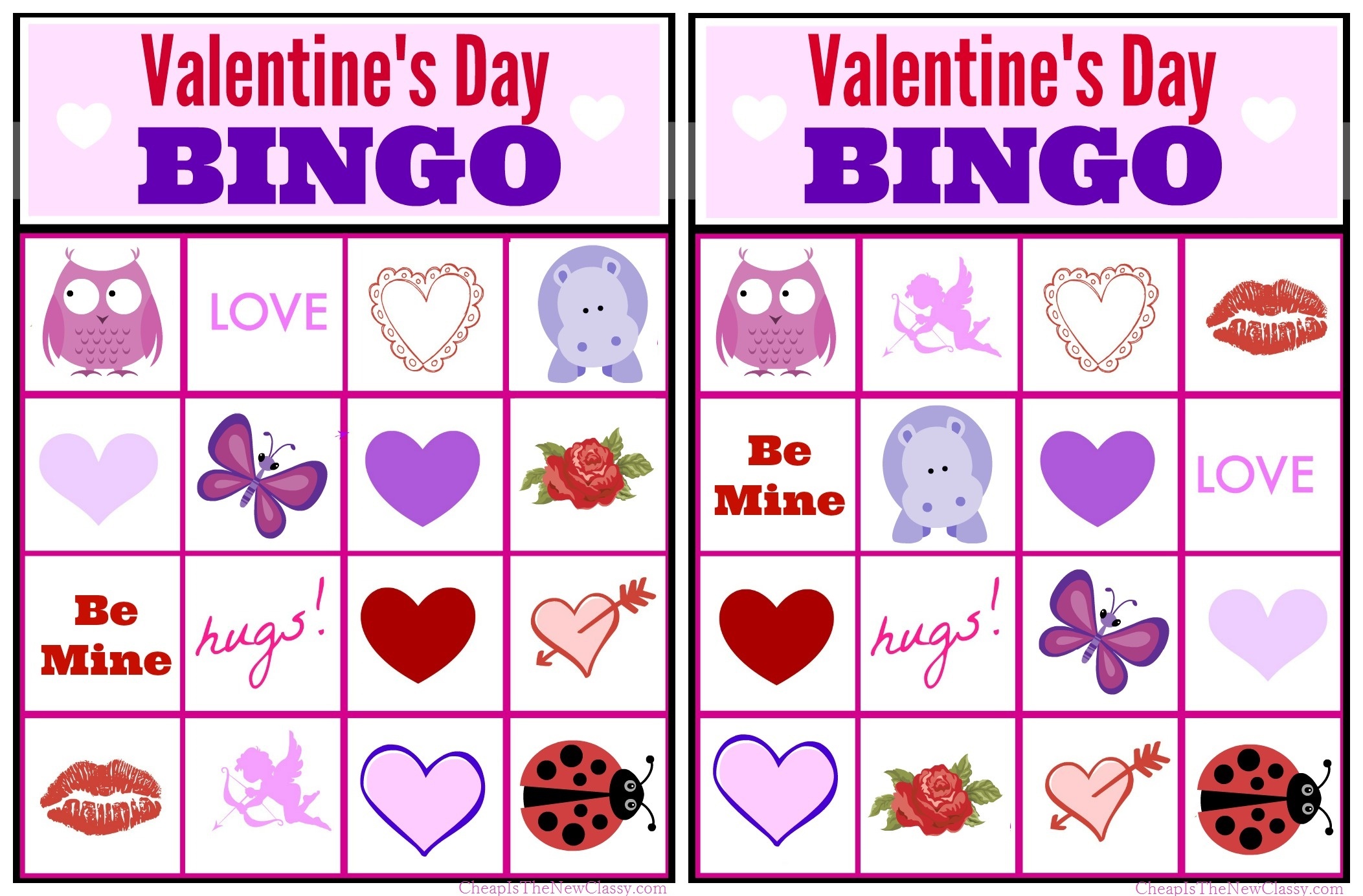 Free Valentine Bingo Game Printable Collection For Kids - Free Printable Valentines Bingo