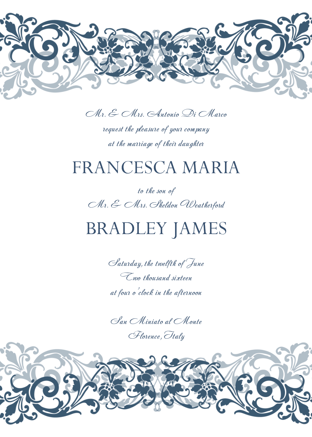 Free Wedding Invitation Templates For Word | Wedding Invitation - Free Printable Wedding Scrolls
