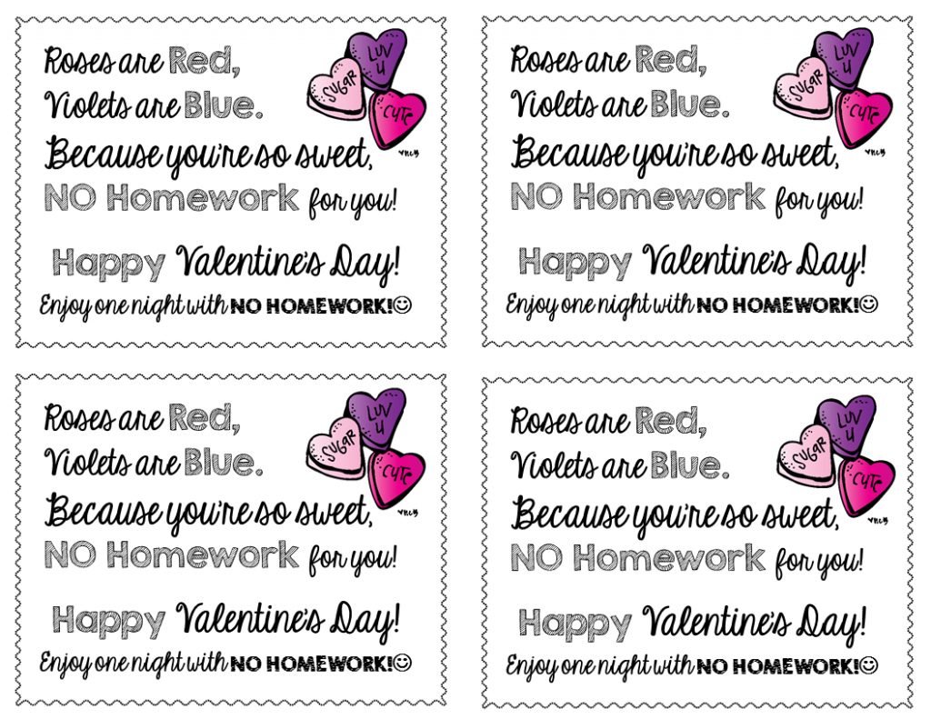 Freebie Valentine s Day No Homework Passes Free Products On Tpt Free Printable Homework Pass