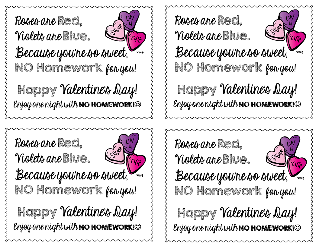 Freebie-Valentine&amp;#039;s Day No Homework Passes | Free Products On Tpt - Free Printable Homework Pass Coupon