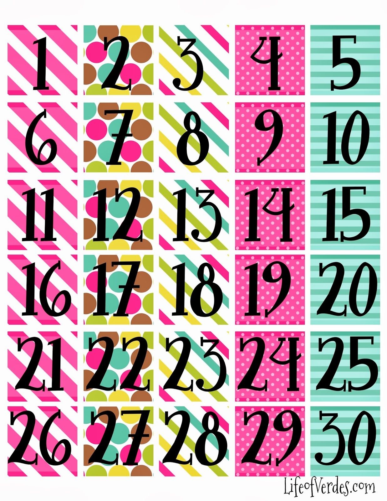 Free+Printable+Calendar+Numbers | Household Info | Calendar Numbers - Free Printable Numbers